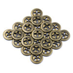 Sullivans 15mm Round Metal Button With Cut Out Cross