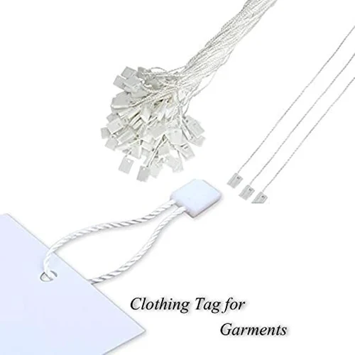 White Nylon Garment Hang Tag String Cord - Image 1